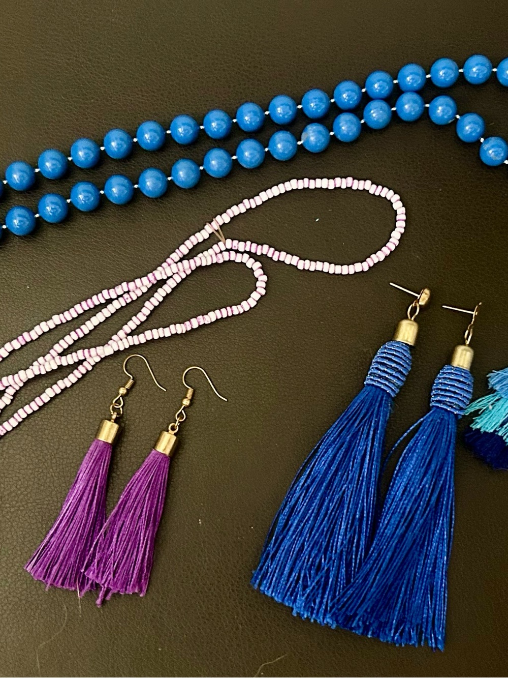 Blue and Purple Jewelry Set